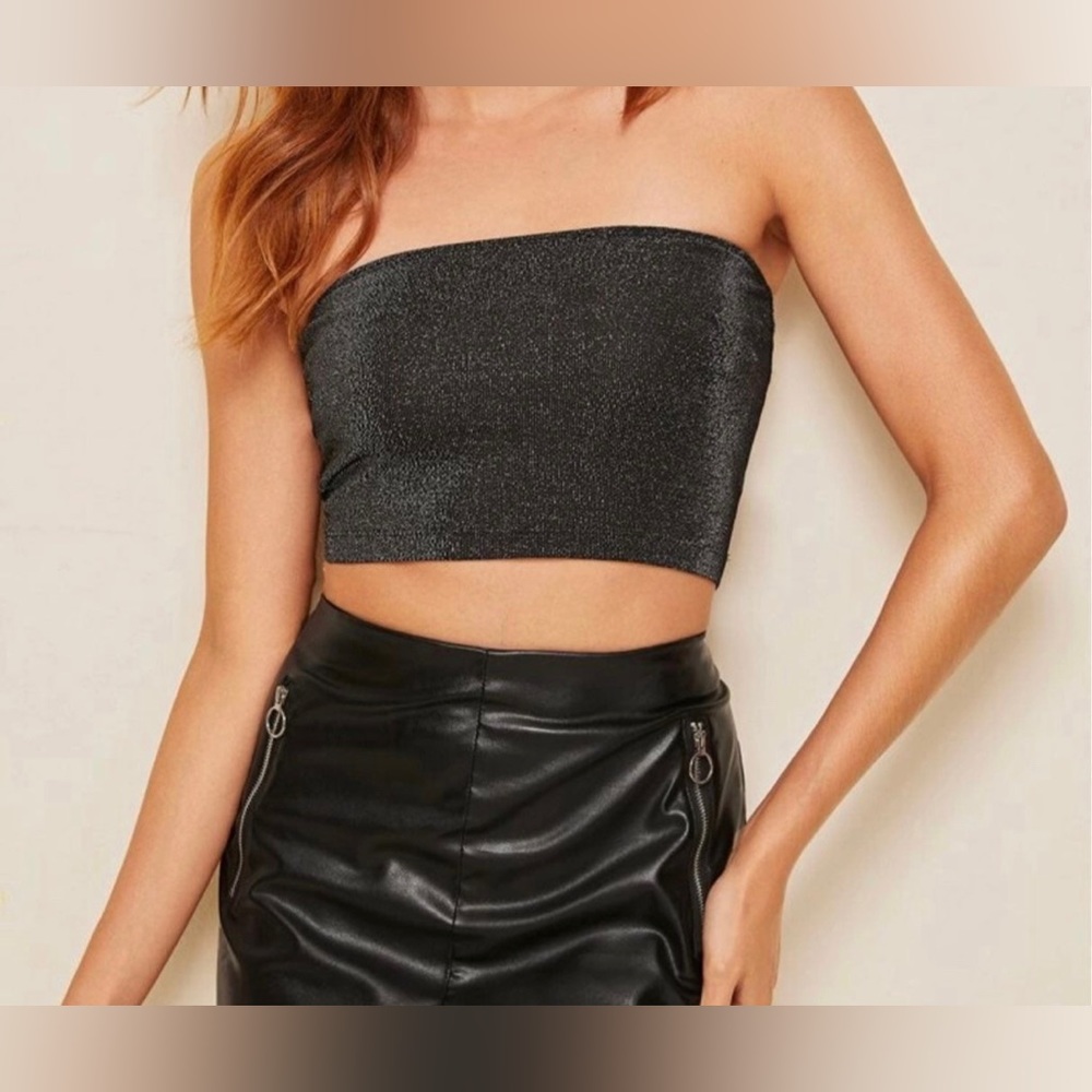 Glitter Bandeau Tube Top